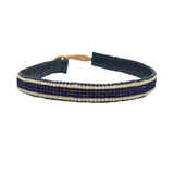 MEN BRACELET STRIPE - NAVY / BONE NO LEATHER