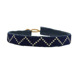 MEN BRACELET ZIG ZAG - NAVY / BONE NO LEATHER