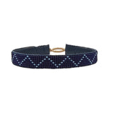 MEN BRACELET ZIG ZAG - NAVY / LIGHT BLUE NO LEATHER