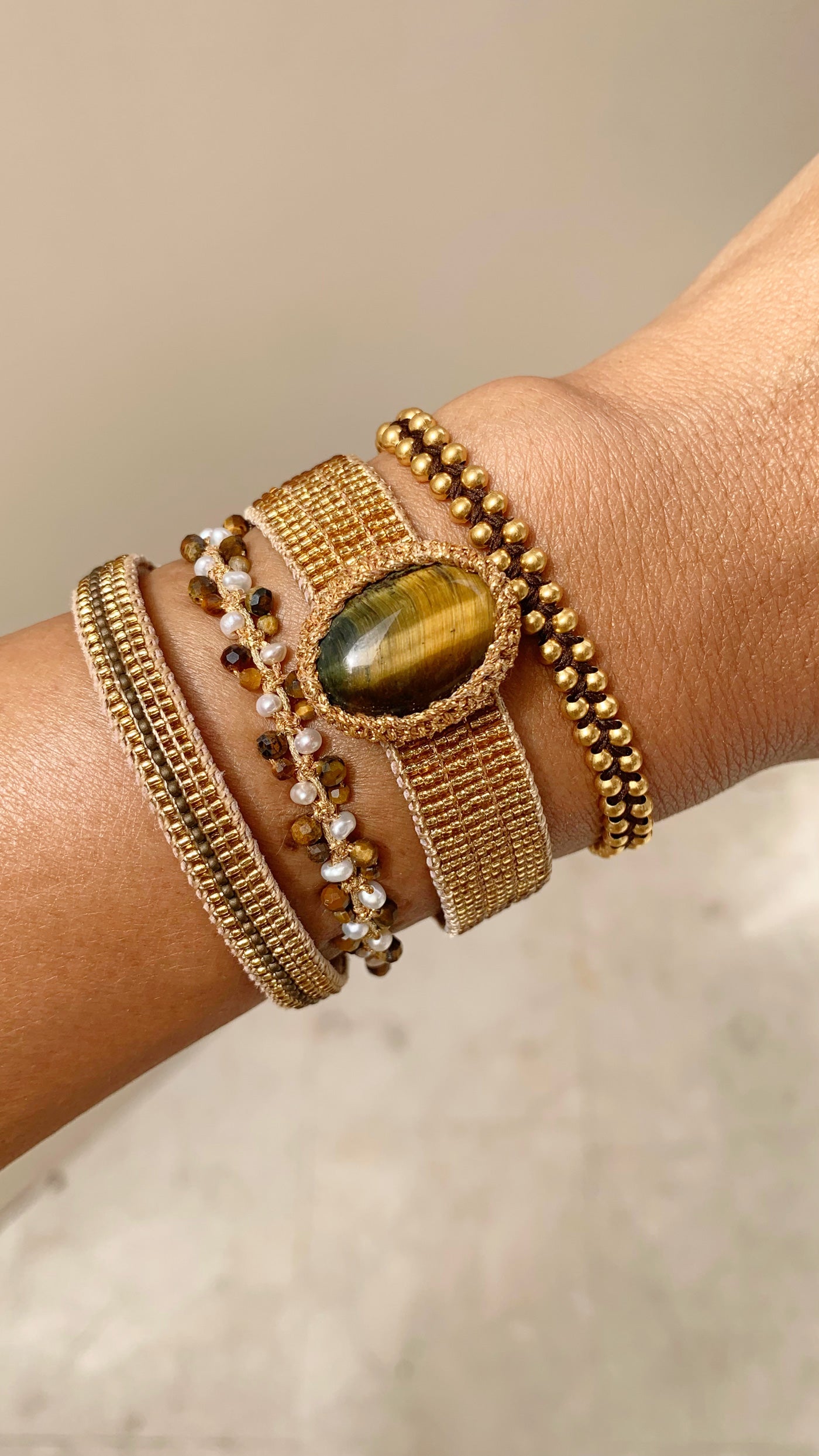 Elegant handmade bracelet, stylish gold jewelry piece.