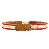 MEN BRACELET STRIPE - RED / BONE
