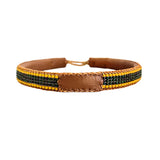 MEN BRACELET STRIPE - GREEN / MUSTARD