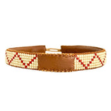 MEN BRACELET ZIG ZAG - RED / BONE