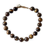 MEN BRACELET ROUND - TIGER EYE