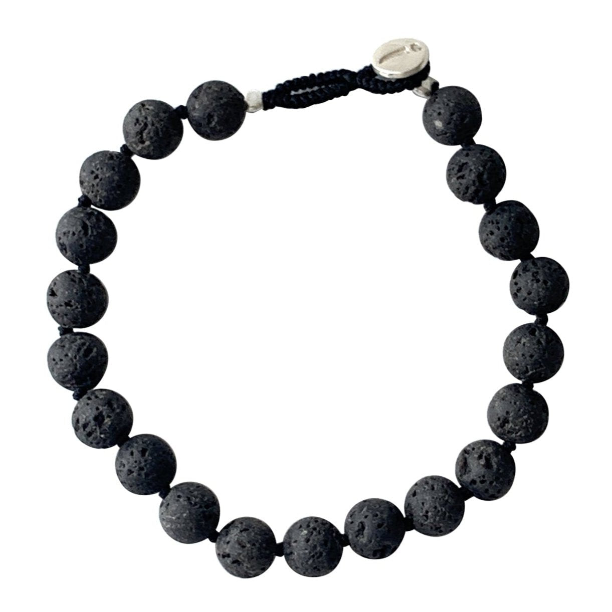 MEN BRACELET ROUND BLACK LAVA