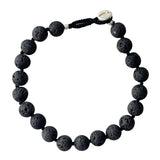MEN BRACELET ROUND - BLACK LAVA