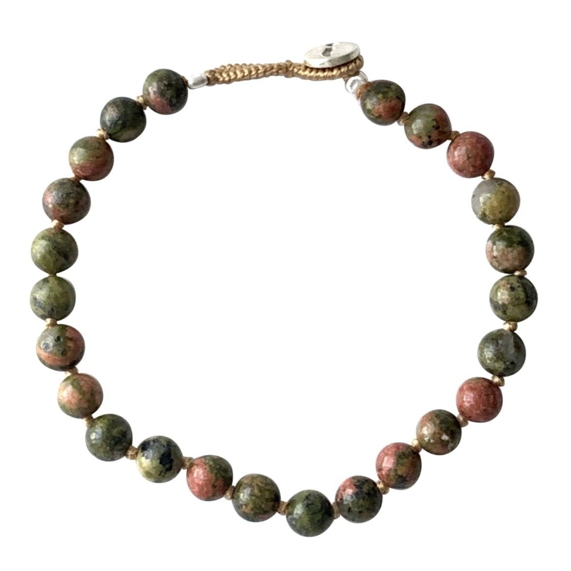 MEN BRACELET ROUND UNAKITE