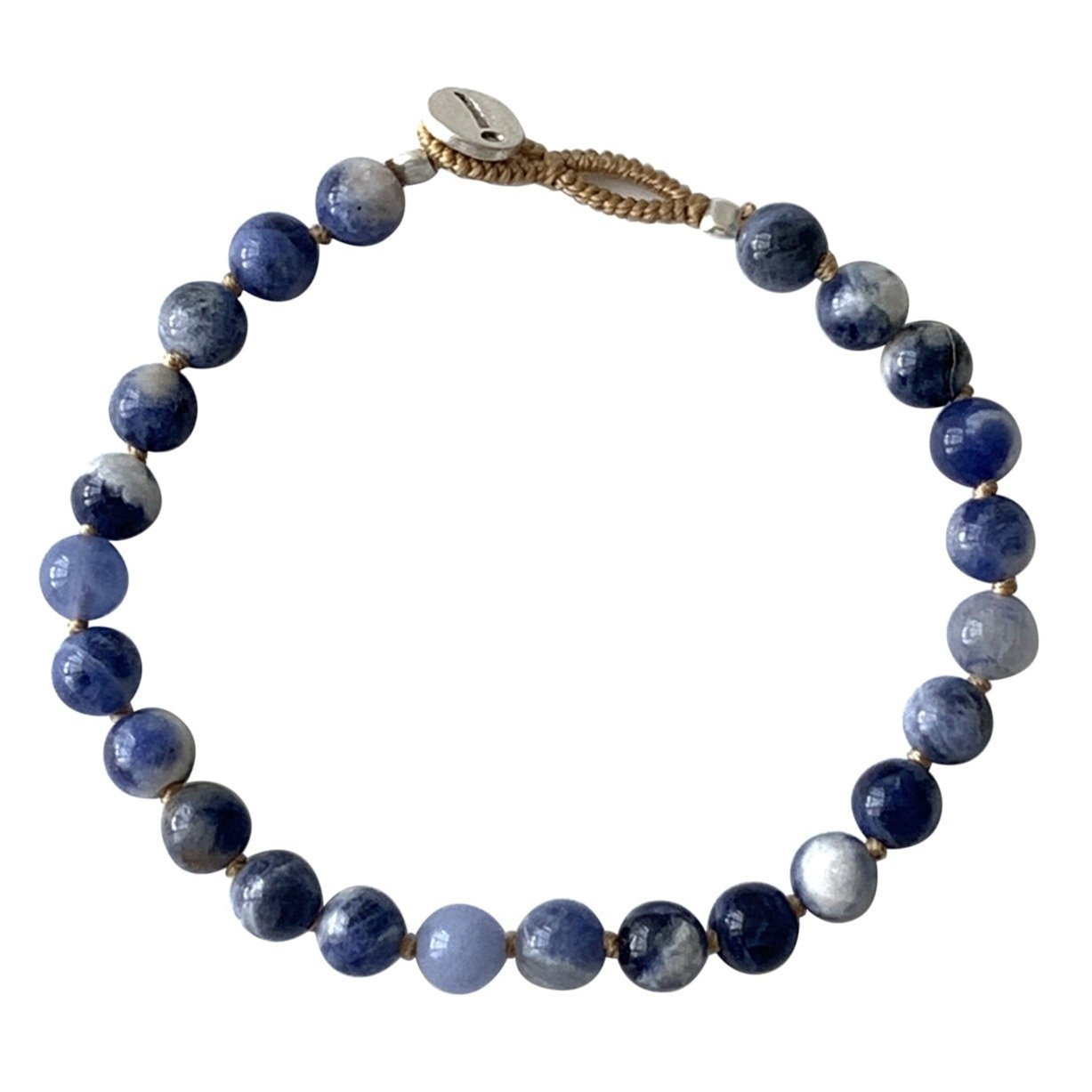 MEN BRACELET ROUND BLUE SODALITE