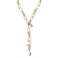 Classy Pearl Necklace with gold-plated chain and freshwater pearls, adjustable length, IBU Jewels closure.