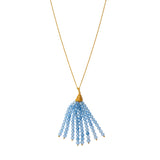 NECKLACE STONE TASSLE - BLUE CALCEDONY