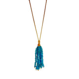 NECKLACE STONE TASSLE - APATITE