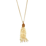 NECKLACE STONE TASSLE - MOTHER OF PEARL