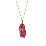 NECKLACE STONE TASSLE - CHERRY QUARTZ