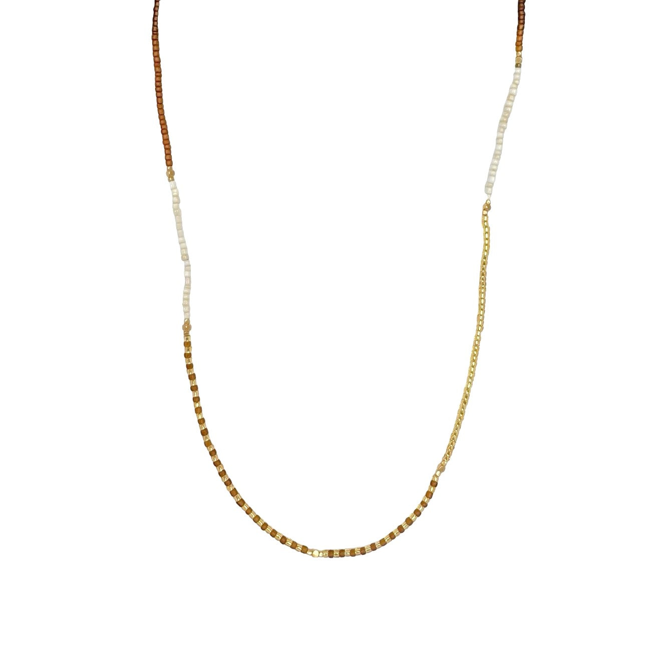 "Long Colorful Necklace - Bumi Long Amber - Warm Tones | IBU Jewels"
