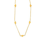 Gold Necklace with Five Small Hearts