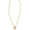 Elegant NECKLACE FLEUR featuring freshwater pearls and gold-plated beads, perfect for any outfit.
