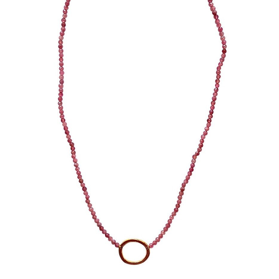 NECKLACE KELLY CIRCLE PINK TOURMALIN