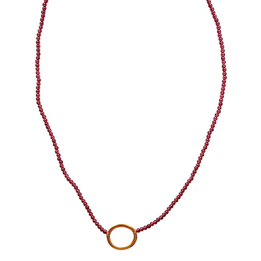 NECKLACE KELLY CIRCLE GARNET