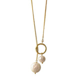 NECKLACE CIRCLE DROP - PEARL