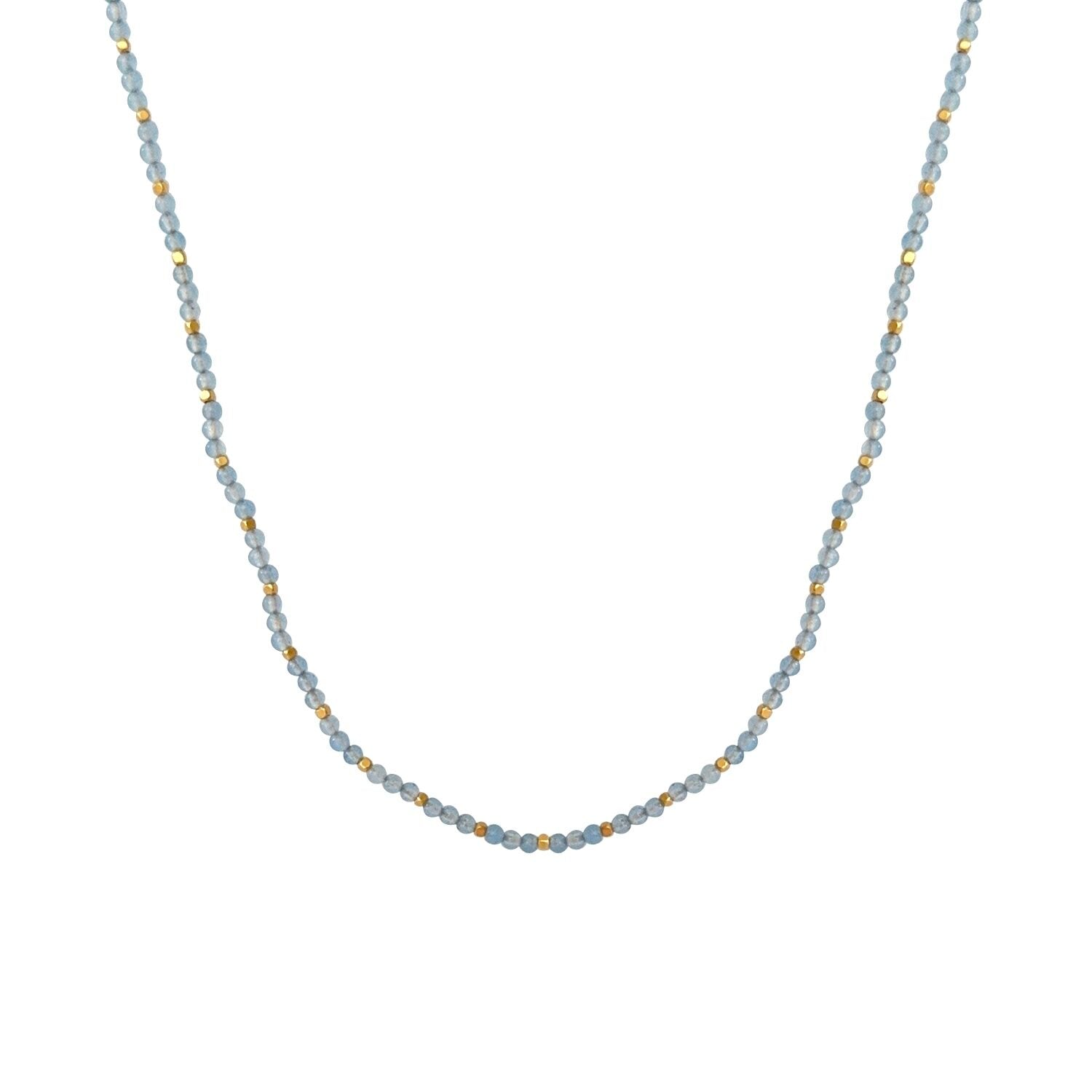 Elegant NECKLACE STONE DOT with semi-precious stones and gold-plated beads, adjustable chain, handcrafted.