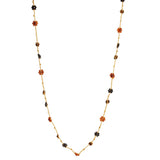 Necklace Stone Flower - MISCHEN SCHWARZ-BRAUN