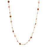 Necklace Stone Flower - MIX BRAUN-ROSE
