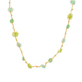 NECKLACE STONE FLOWER - MIX GREEN