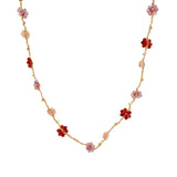 NECKLACE STONE FLOWER - MIX ORANGE