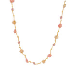 NECKLACE STONE FLOWER - MIX PINK