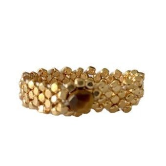 RING WOVEN STONE TIGER EYE