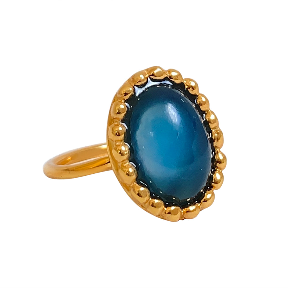 RING BELLE STONE BLUE AGATE