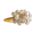 Handcrafted Ring Pearl Bunch with lustrous freshwater pearls on adjustable gold-plated band
