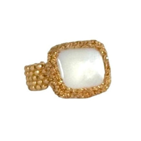 Gold statement ring with semi-precious gemstone – handcrafted jewelry