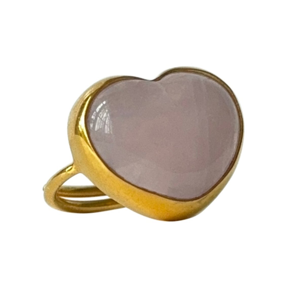 RING BIG HEART ROSE QUARTZ