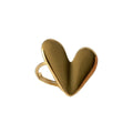 Elegant 14K gold-plated heart-shaped Yara ring, handcrafted for timeless style and versatility.