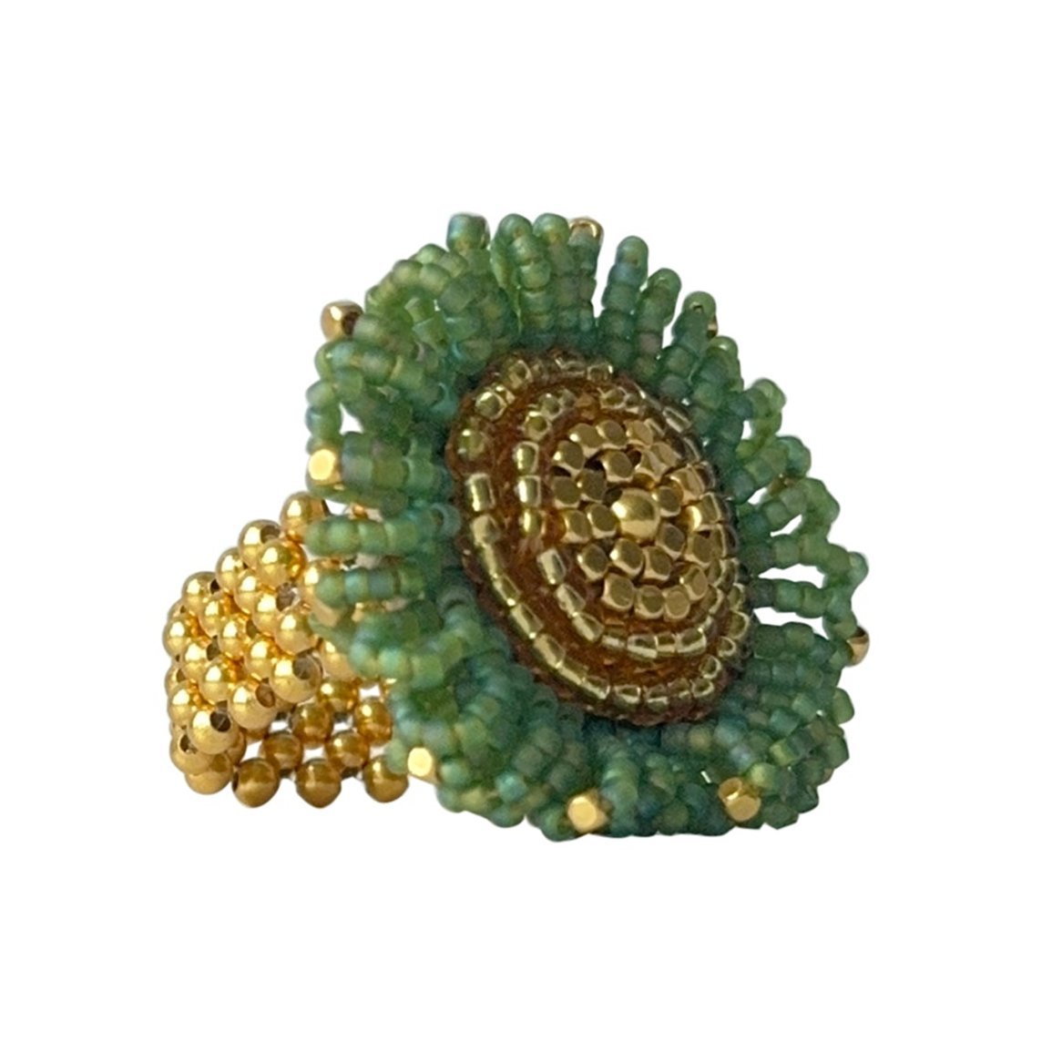 RING SUNFLOWER BAMBOO GREEN