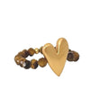 Unique friendship ring – handmade adjustable heart gemstone jewelry