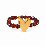 RING SWEET HEART - BROWN GARNET