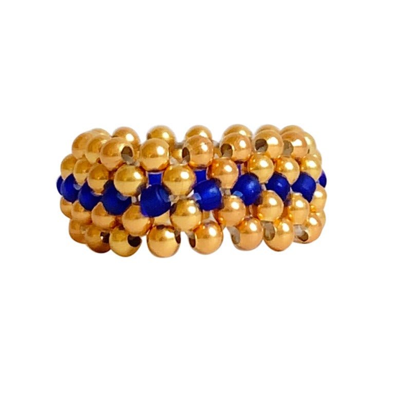 RING LACE GOLD COBALT