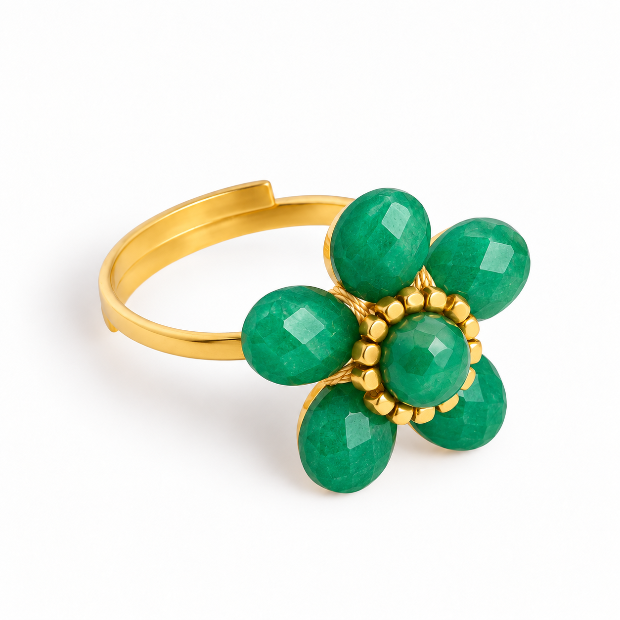 BLOEM RING MET CARNELIAN EDELSTENEN