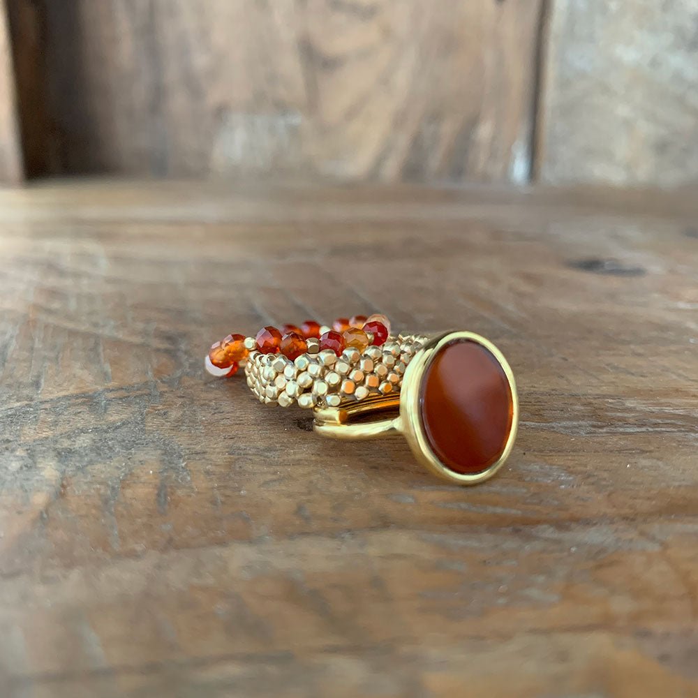 RING STONE DOT CARNELIAN