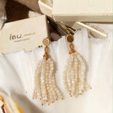 EARRING STONE TASSLE